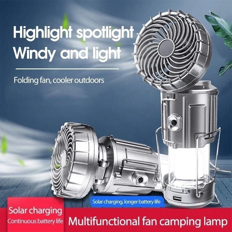 ๐ฅ6 in 1 Portable Outdoor LED Camping Lantern With Fan