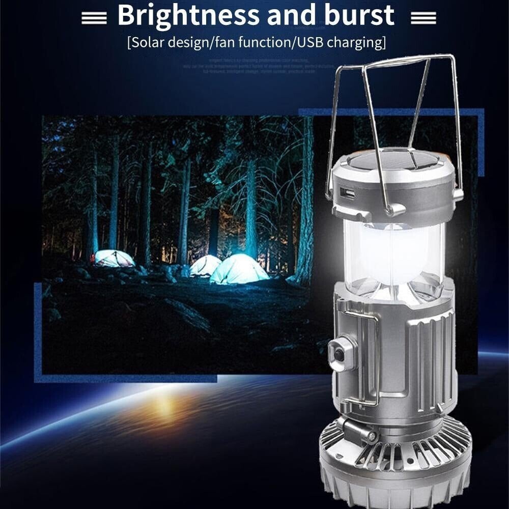 ๐ฅ6 in 1 Portable Outdoor LED Camping Lantern With Fan