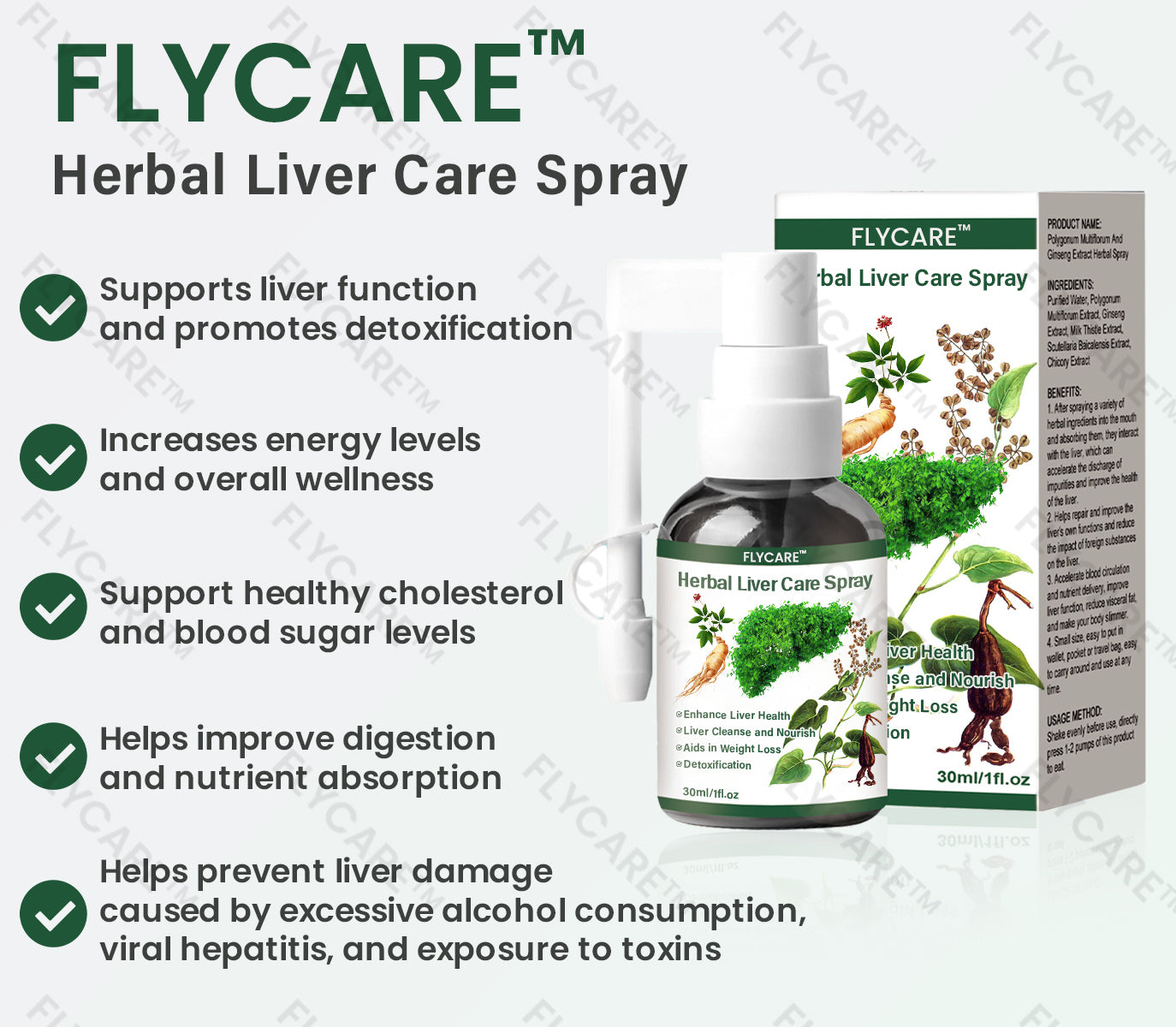 FLYCARE™ Herbal Liver Care Spray - Powerful Liver Support & Cleanse - Made in USA 🌿