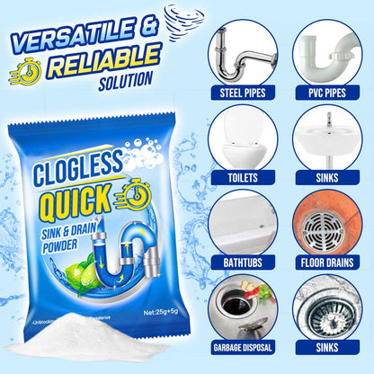 Clogless Quick Sink and Drain Powder