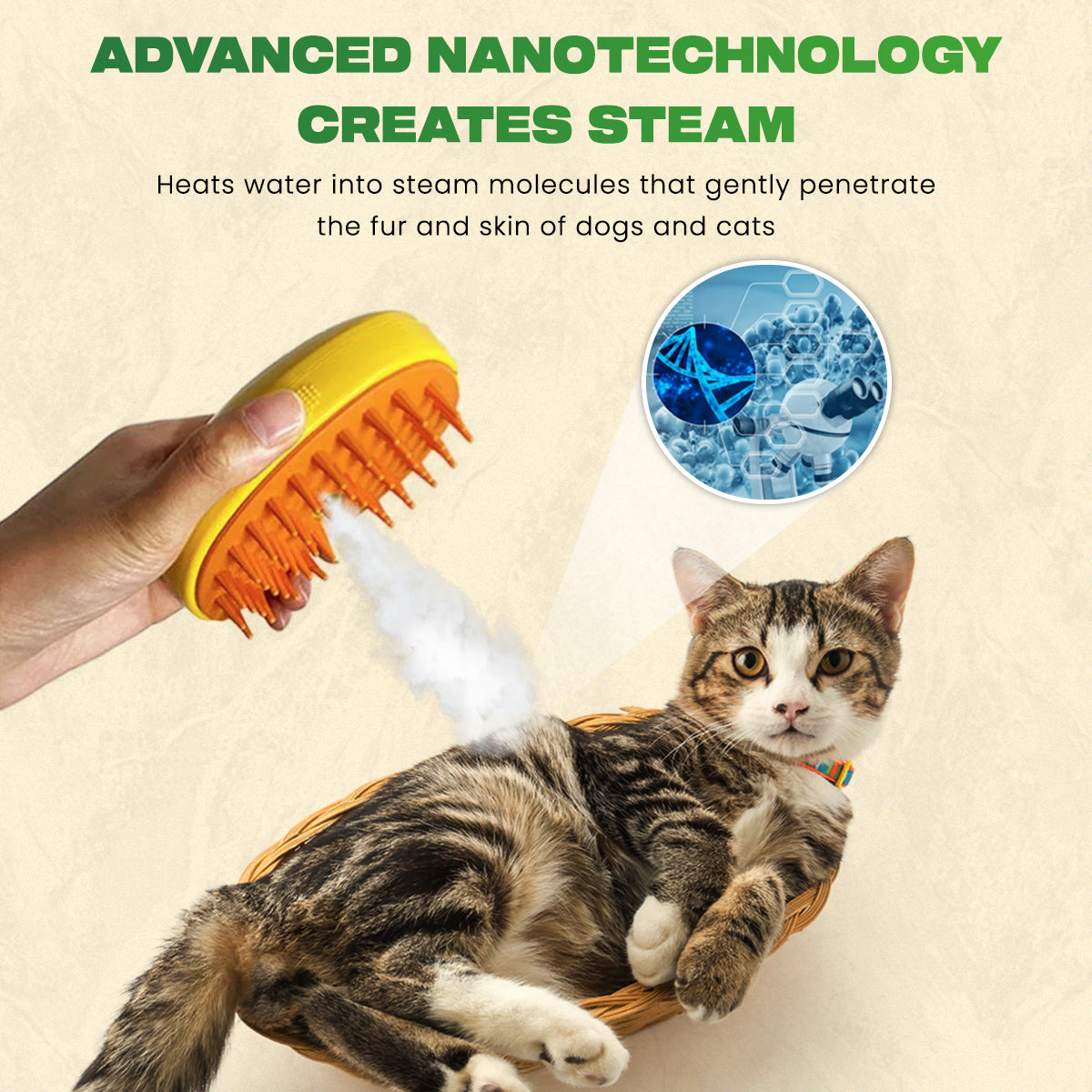 Fridysee Nano Steam Pet Massage Brush