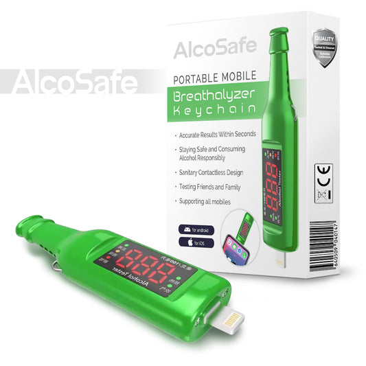 AlcoSafe Portable Mobile Breathalyzer Keychain
